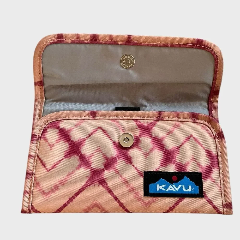 KAVU Mondo Spender Trifold Wallet Pink Tribal Boho Organizer Wallet
